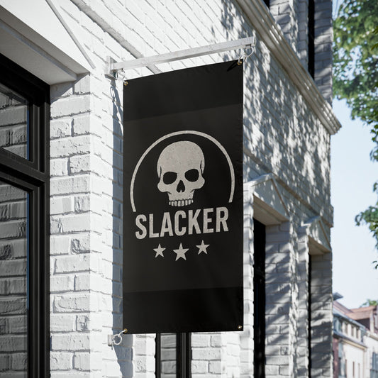 Slacker Skull Vinyl Banner - Retro Skull Graphic Outdoor/Indoor Sign