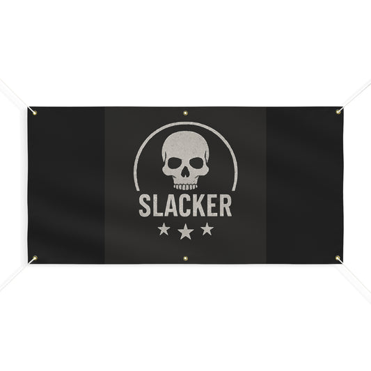Slacker Skull Matte Banner – Funny Retro Skull Outdoor/Indoor Sign